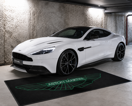 Aston Martin Garage Floor Mat 5x7 FT (60x87 Inches) Premium Showroom Rug & Wall Decor