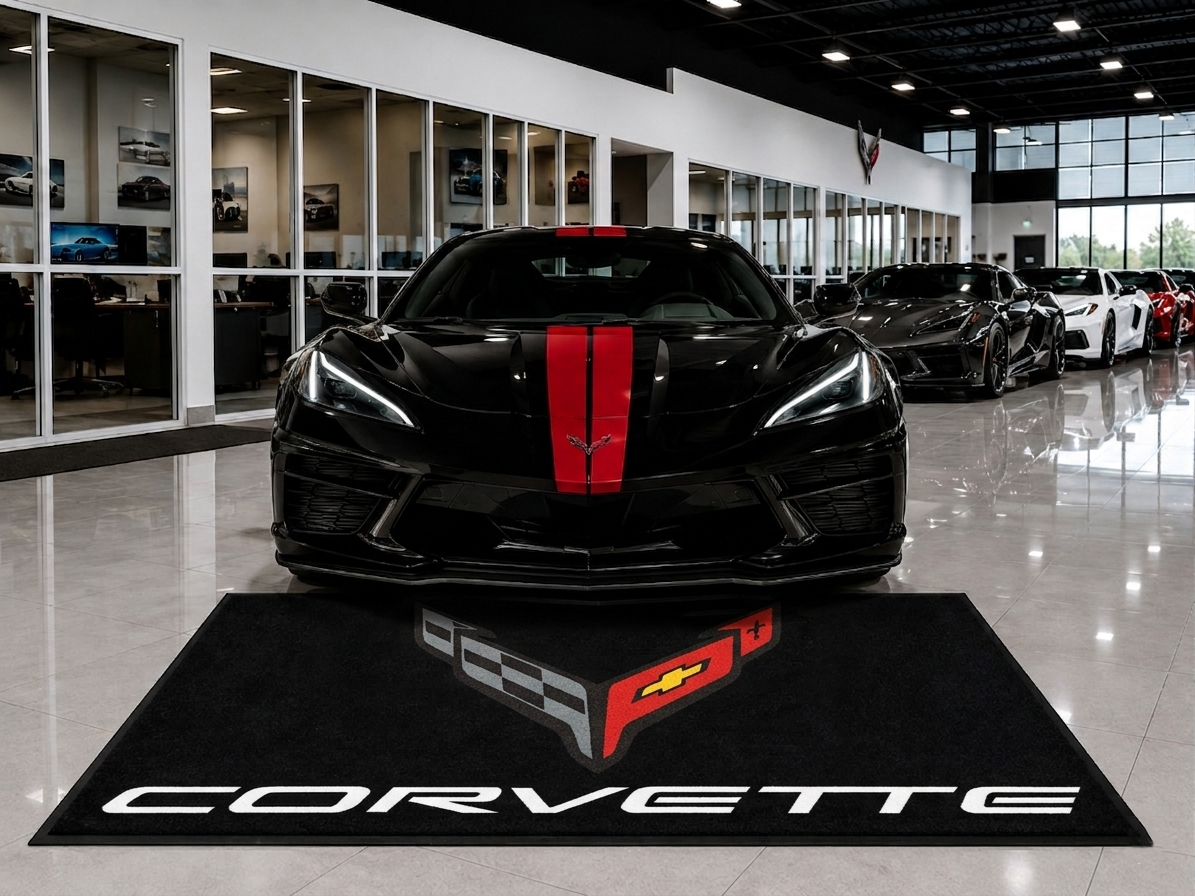 Corvette C8 Rug 60x87 Inches Garage and Home