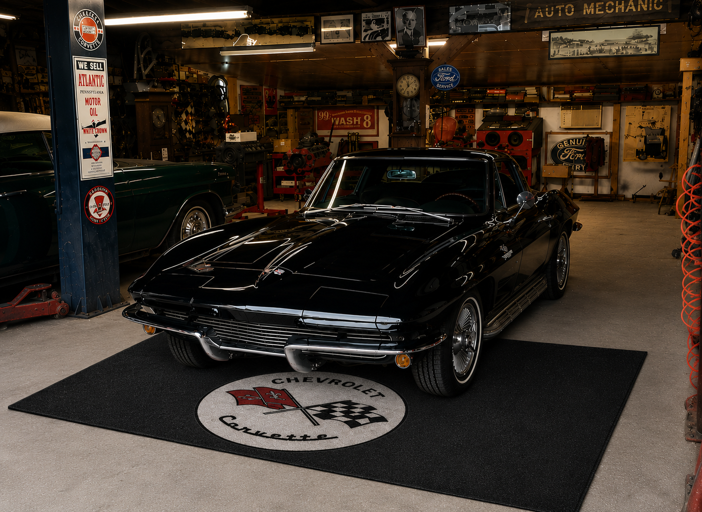 Corvette C2 Rug 60x87 Inches Garage and Home