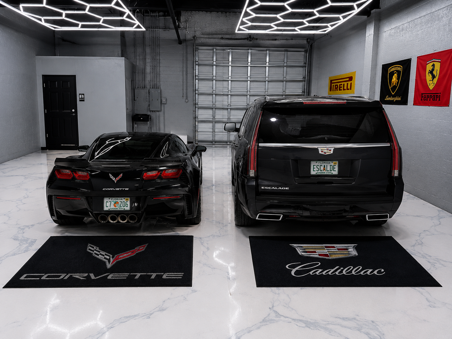 Corvette Garage Floor Mat 5x7 FT (60x87 Inches) C2 C3 C4 C5 C6 C7 C8 Z06