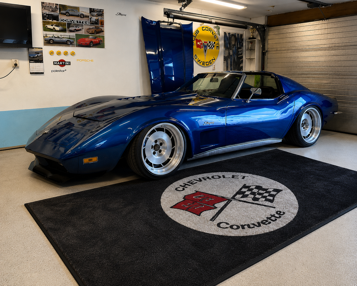 Corvette C2 Rug 60x87 Inches Garage and Home