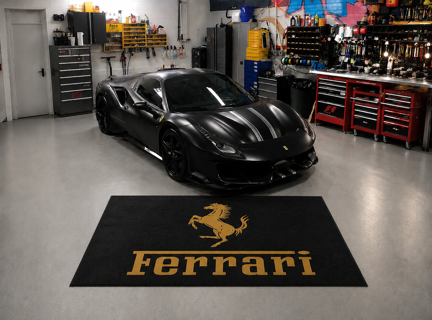 Ferrari Rug 60 x 87 Inches Garage & Home