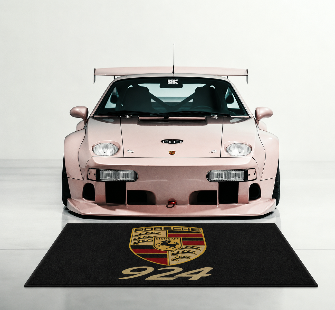 Porsche 924 Garage Floor Mat 5x7 FT (60x87 Inches) Premium Showroom Rug Wall Decor