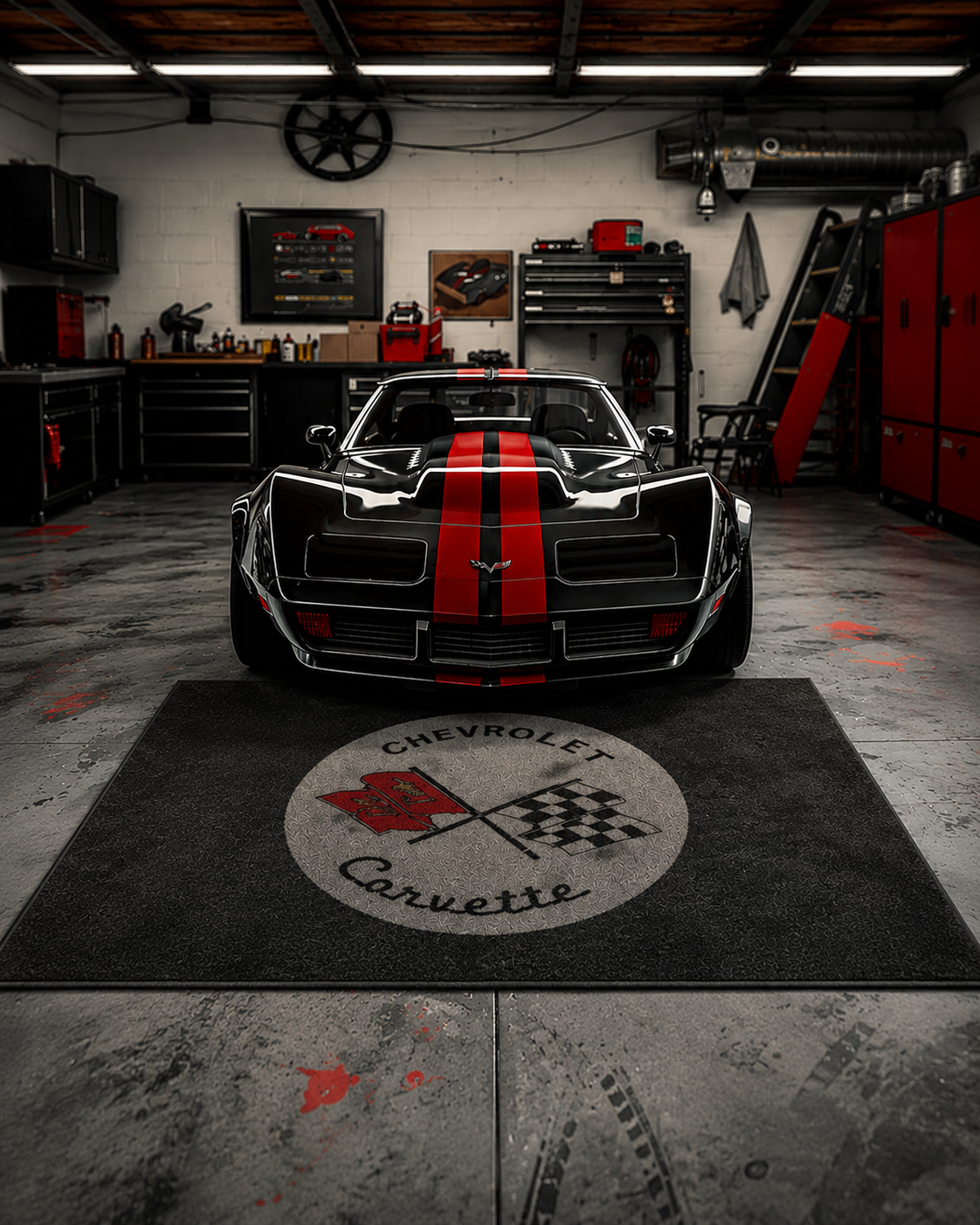 Corvette C2 Rug 60x87 Inches Garage and Home