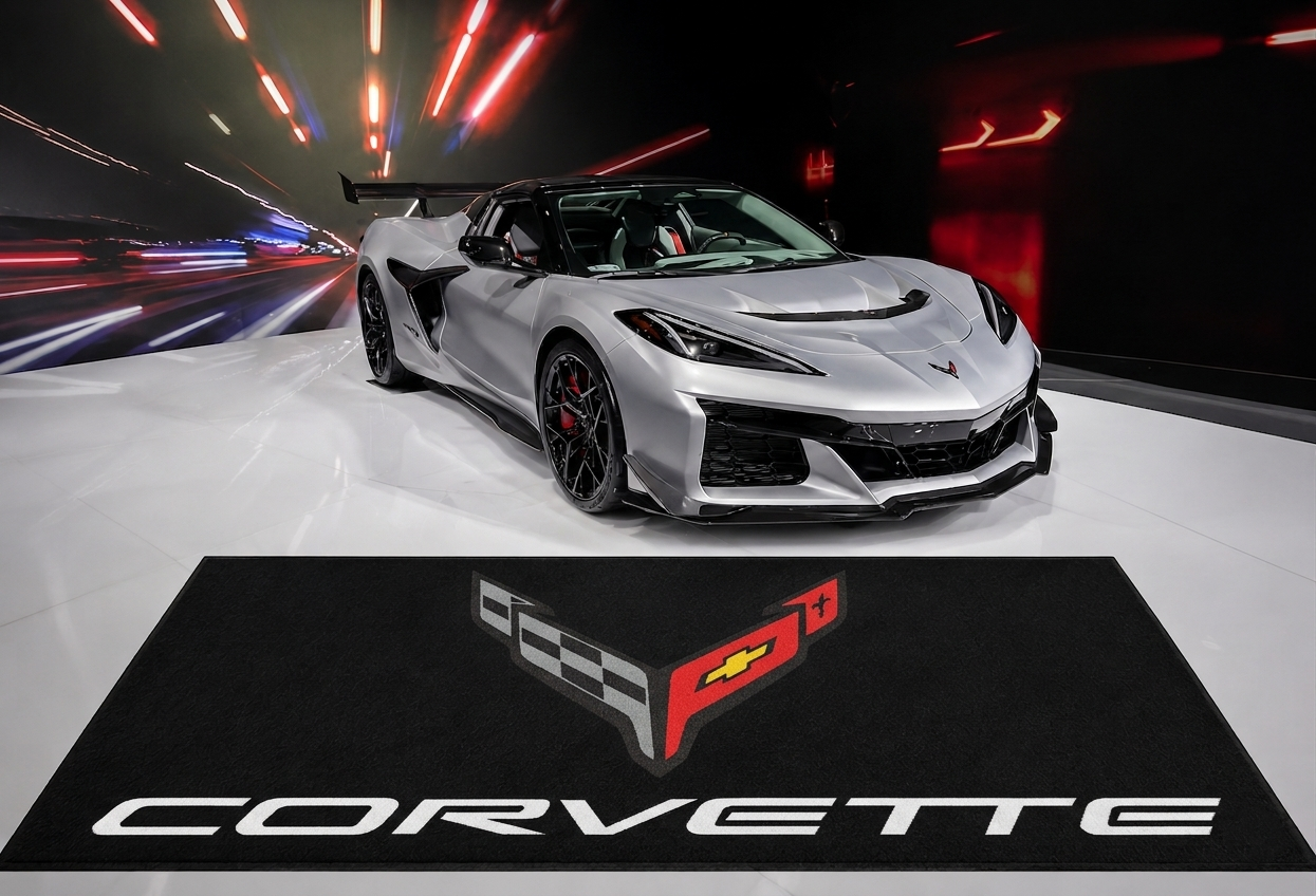Corvette C8 Rug 60x87 Inches Garage and Home