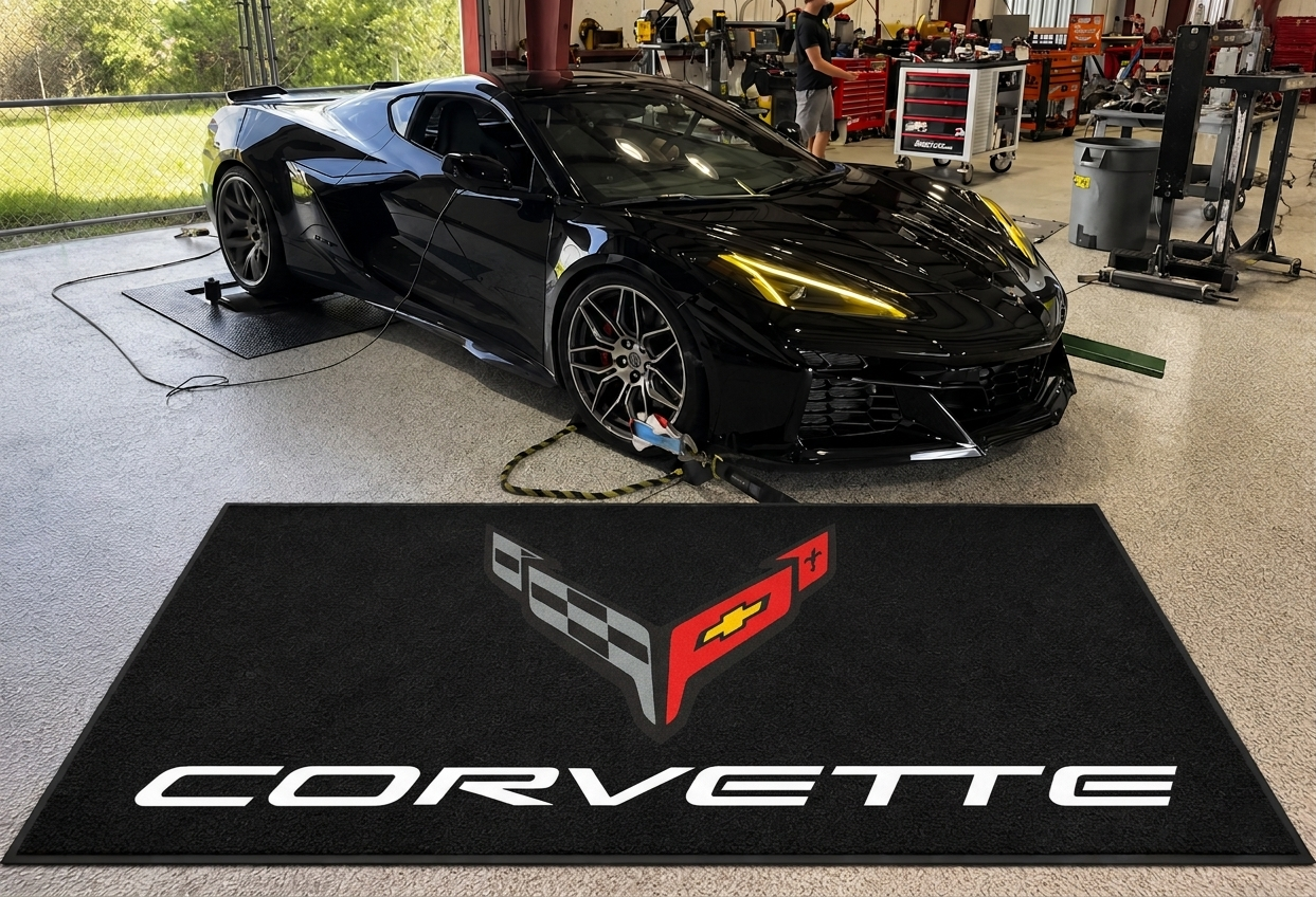 Corvette C8 Rug 60x87 Inches Garage and Home