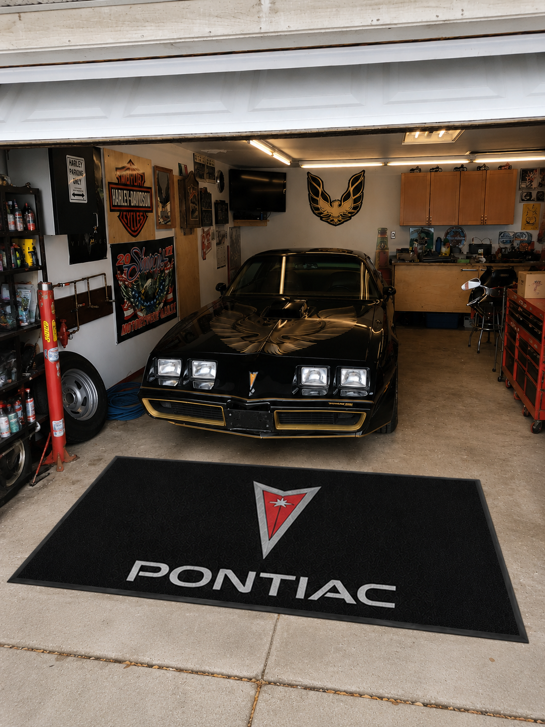 Pontiac Garage Floor Mat 5x7 FT (60x87 Inches) Premium Showroom Rug Wall Decor