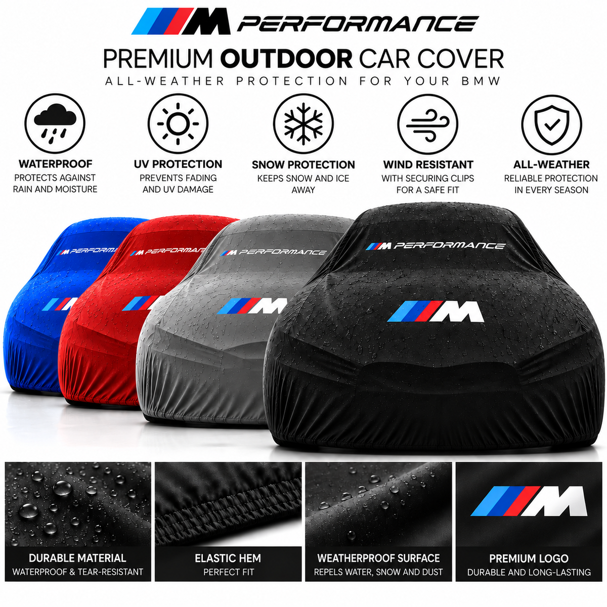 BMW M Performance Outdoor Car Cover — Custom Fit, Weatherproof Protection