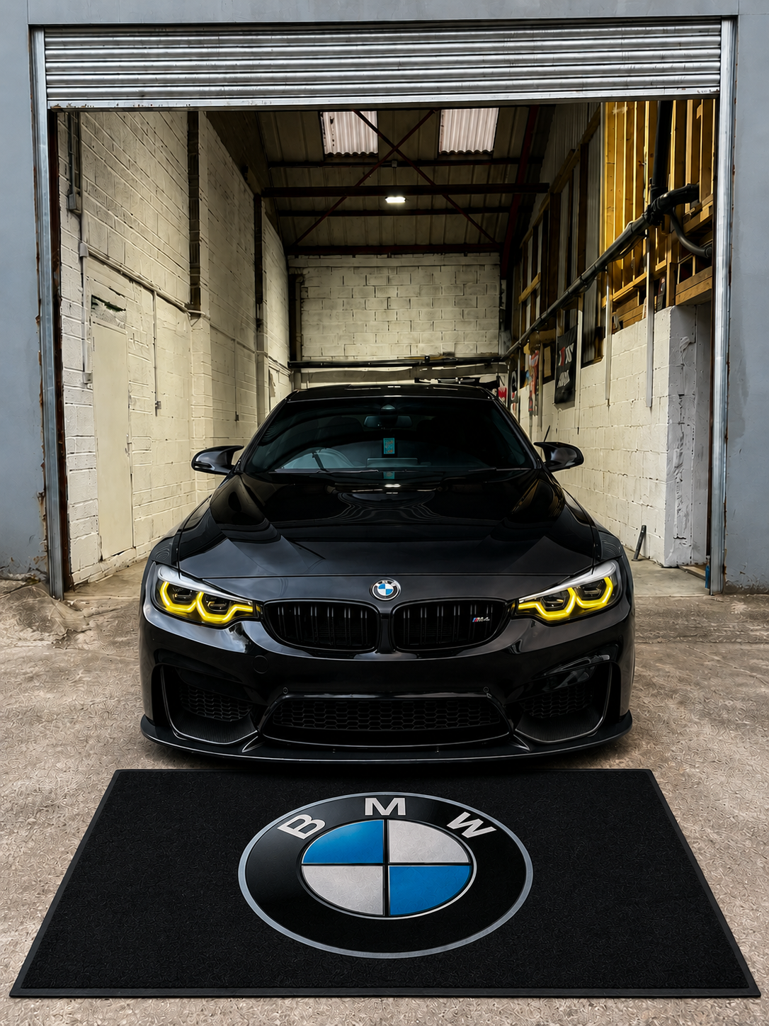 BMW Garage Floor Mat 5x7 FT (60x87 Inches) Premium Showroom Rug & Wall Decor