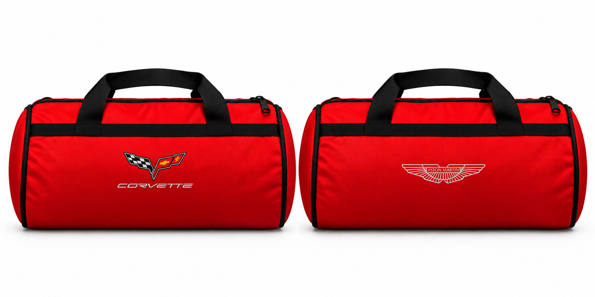 Premium Car Travel Duffel Bag with Custom Logo – 19.7 × 11.8 Inches | Red & Blue