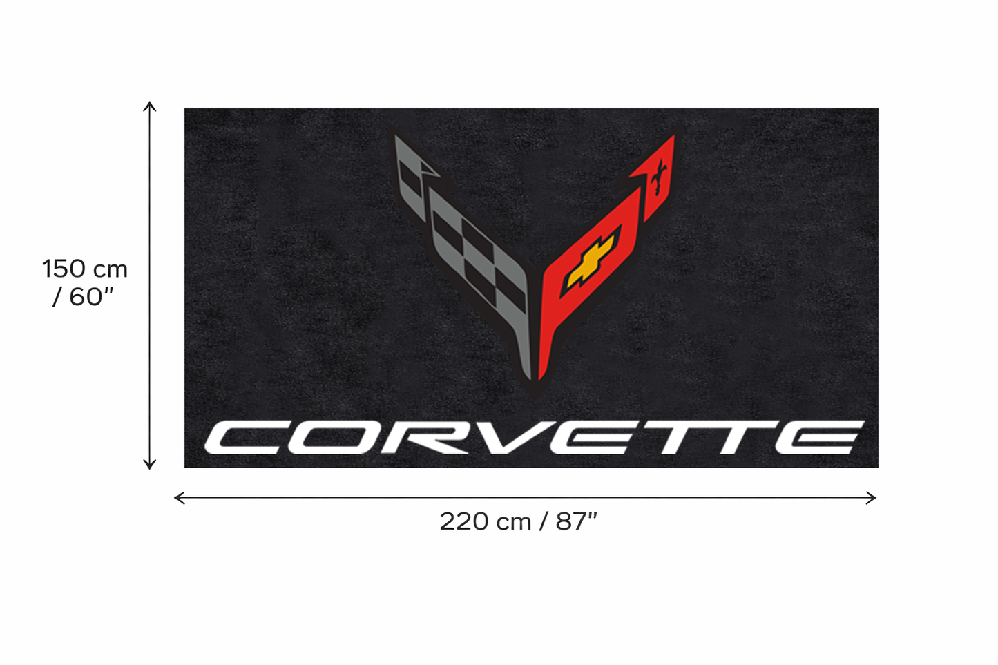 Corvette C8 Rug 60x87 Inches Garage and Home