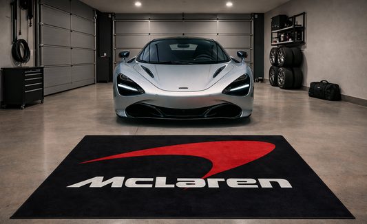 McLaren Garage Floor Mat 5x7 FT (60x87 Inches) Premium Showroom Rug & Wall Decor Luxury Racing Style