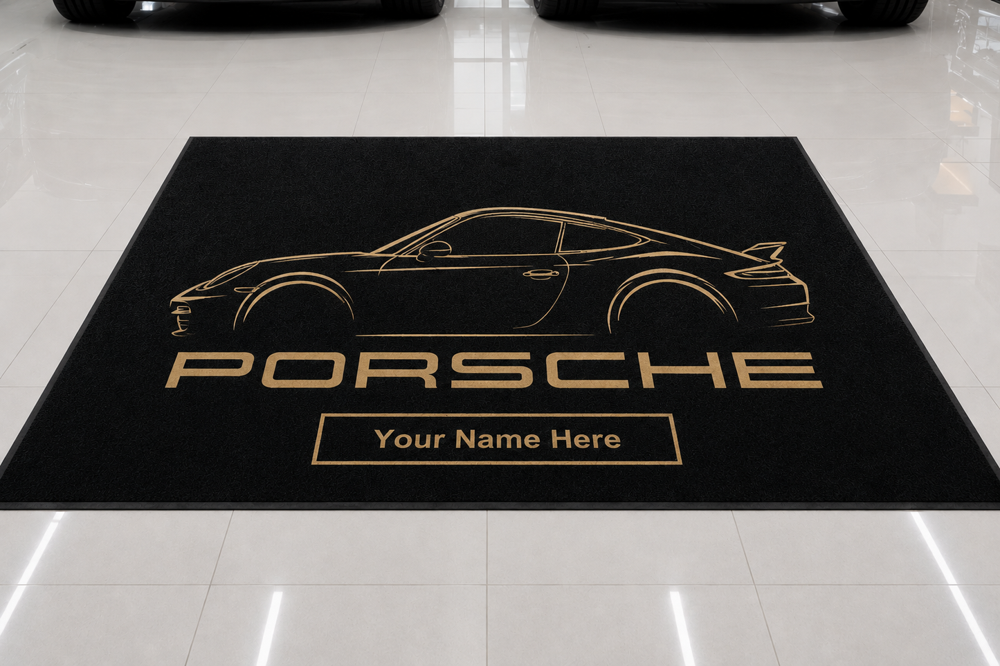 Porsche Rug Floor Mat For Garage Home Wall Decor with Custom TEXT