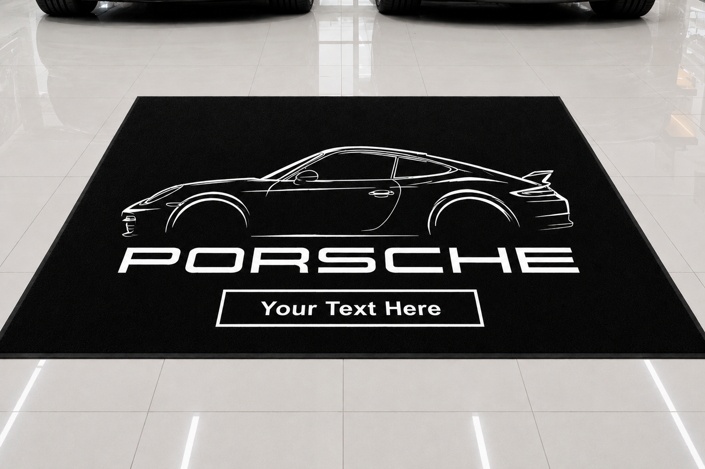 Porsche Rug Floor Mat For Garage Home Wall Decor with Custom TEXT