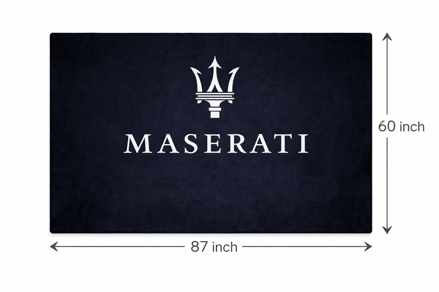 Maserati Garage Floor Mat 5x7 FT (60x87 Inches) Premium Showroom Rug & Wall Decor Luxury Racing Style