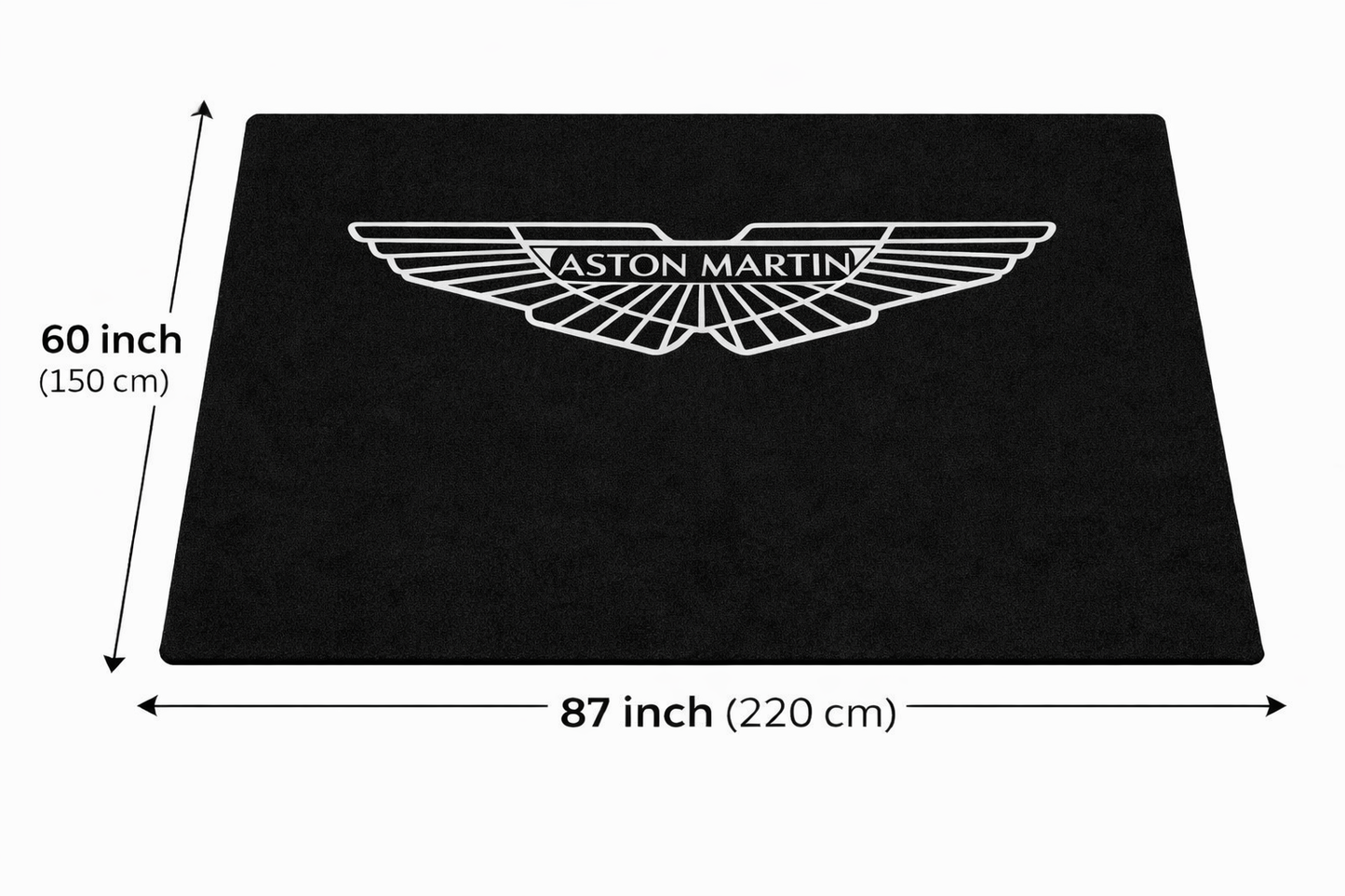 Aston Martin Garage Floor Mat 5x7 FT (60x87 Inches) Premium Showroom Rug & Wall Decor Luxury Racing Style