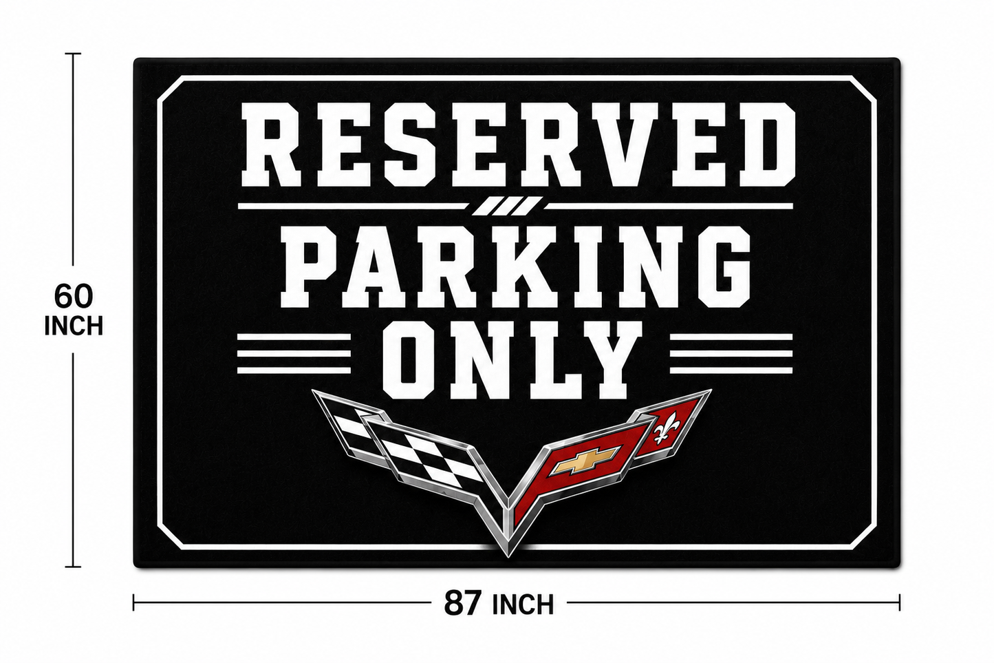 Corvette Garage Rug RESERVED PARKING ONLY Special Production