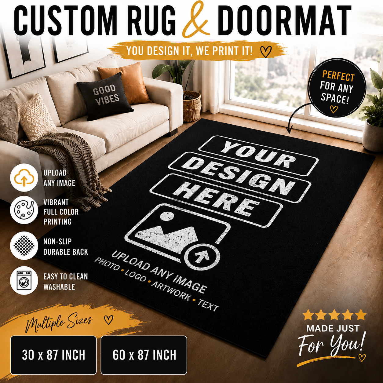 Custom Photo Rug Turn Your Idea Into a Premium Custom Rug