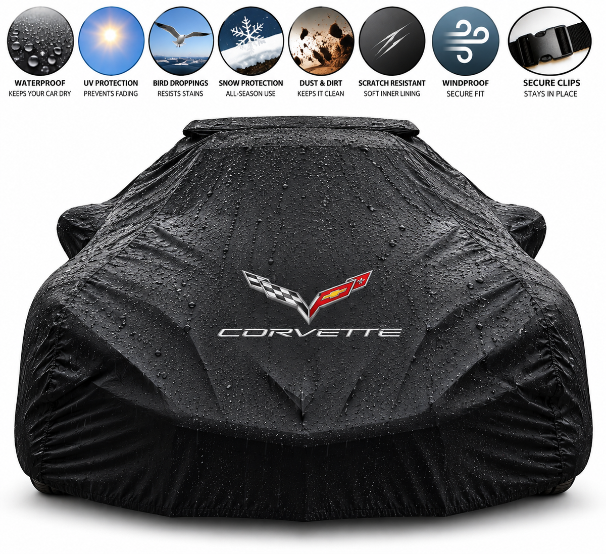 Corvette Waterproof Car Cover Custom Fit C1-C8