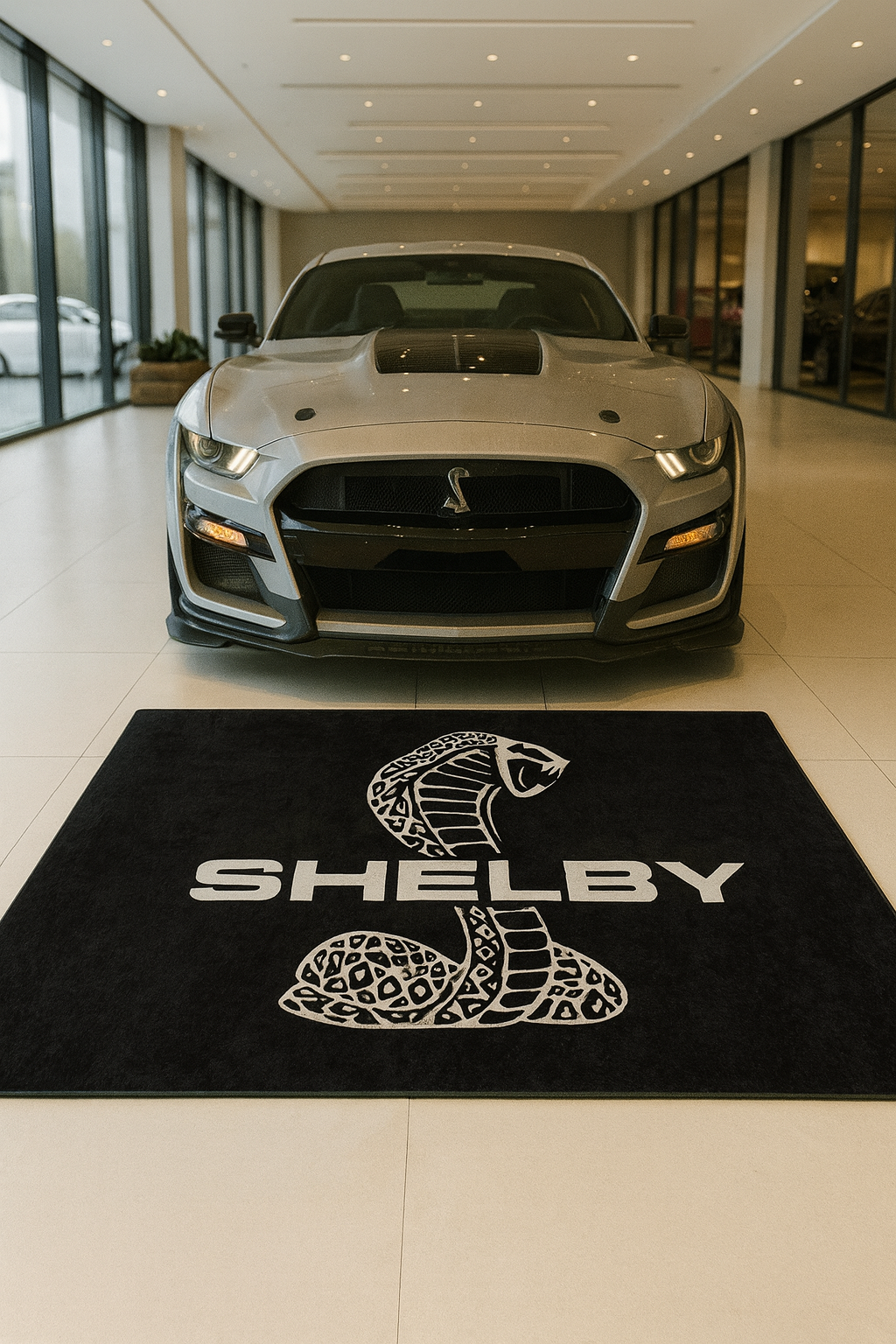 Shelby Garage Floor Mat 5x7 FT (60x87 Inches) Premium Showroom Rug & Wall Decor Luxury Racing Style