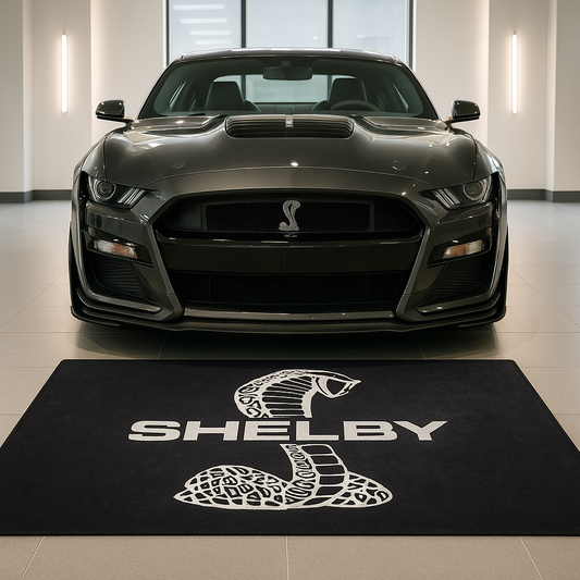 Shelby Garage Floor Mat 5x7 FT (60x87 Inches) Premium Showroom Rug & Wall Decor Luxury Racing Style