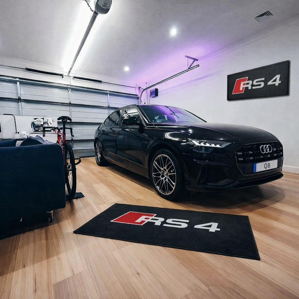 Audi RS4 Garage Floor Mat 5x7 FT (60x87 Inches) Showroom Rug