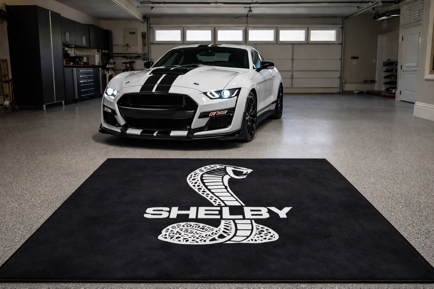 Shelby Garage Floor Mat 5x7 FT (60x87 Inches) Premium Showroom Rug & Wall Decor Luxury Racing Style