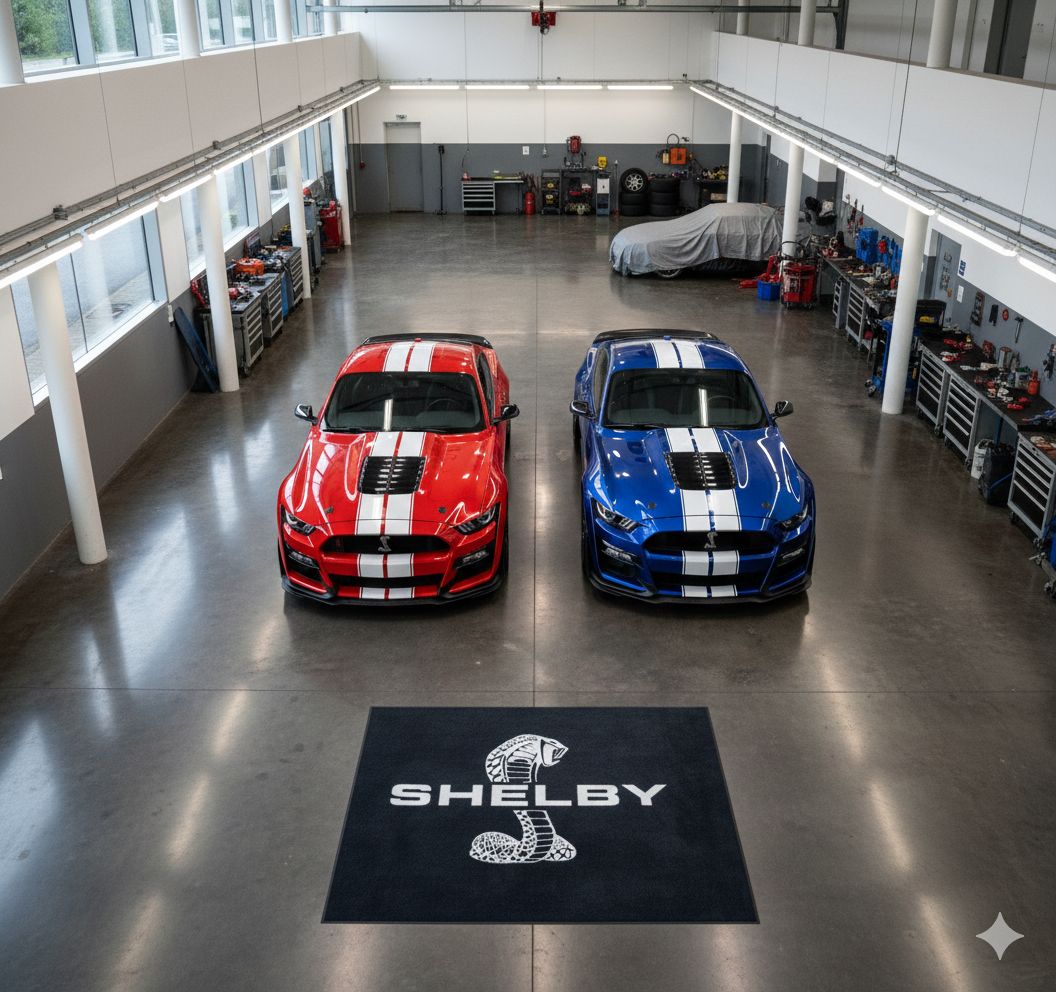 Shelby Garage Floor Mat 5x7 FT (60x87 Inches) Premium Showroom Rug & Wall Decor Luxury Racing Style