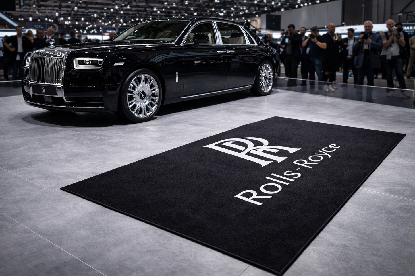 Rolls Royce Garage Floor Mat 5x7 FT (60x87 Inches) Premium Showroom Rug & Wall Decor Luxury Racing Style