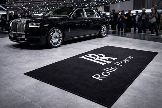 Rolls Royce Garage Floor Mat 5x7 FT (60x87 Inches) Premium Showroom Rug & Wall Decor Luxury Racing Style