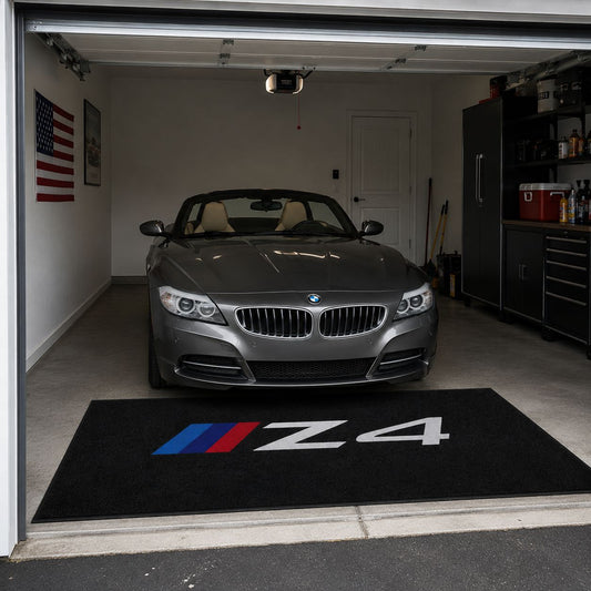 BMW Z4 Garage Floor Mat 5x7 FT (60x87 Inches) Premium Showroom Rug & Wall Decor Luxury Racing Style