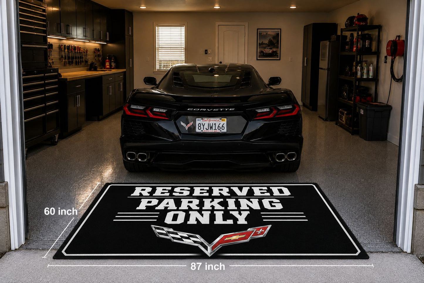 Corvette Garage Rug RESERVED PARKING ONLY Special Production