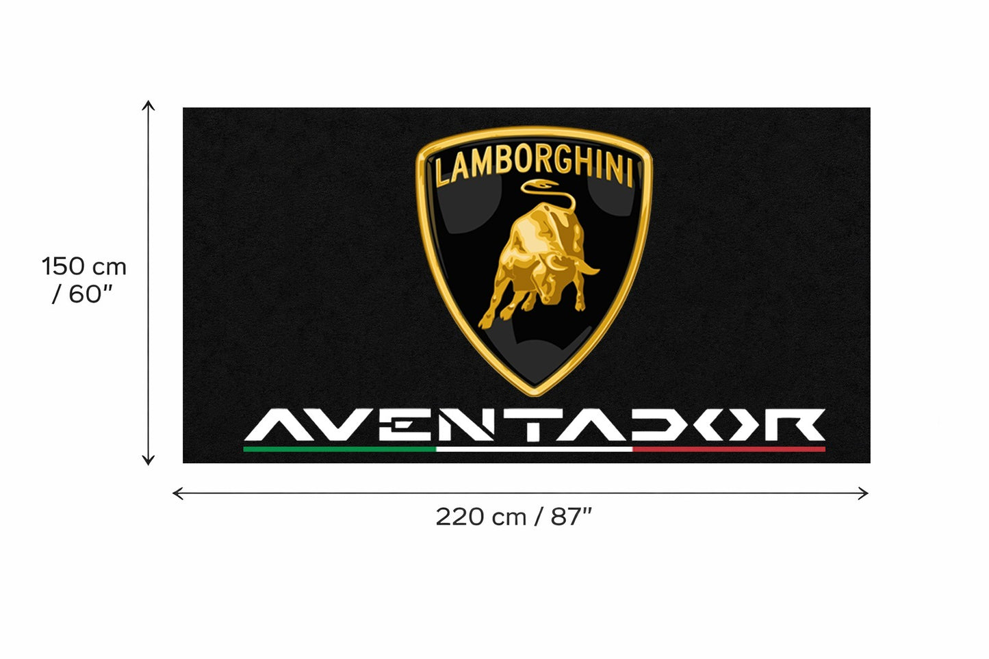 Lamborghini Garage Floor Mat 5x7 FT (60x87 Inches) Premium Showroom Rug & Wall Decor Luxury Racing Style