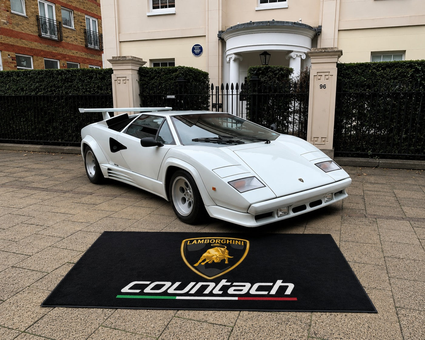 Lamborghini Garage Floor Mat 5x7 FT (60x87 Inches) Premium Showroom Rug & Wall Decor Luxury Racing Style