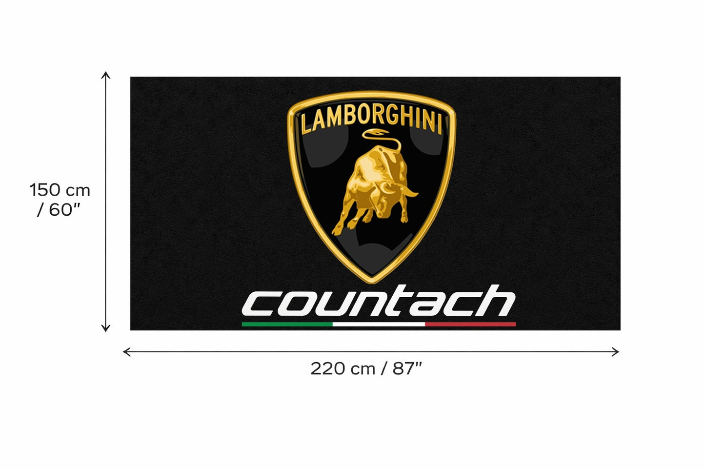 Lamborghini Garage Floor Mat 5x7 FT (60x87 Inches) Premium Showroom Rug & Wall Decor Luxury Racing Style
