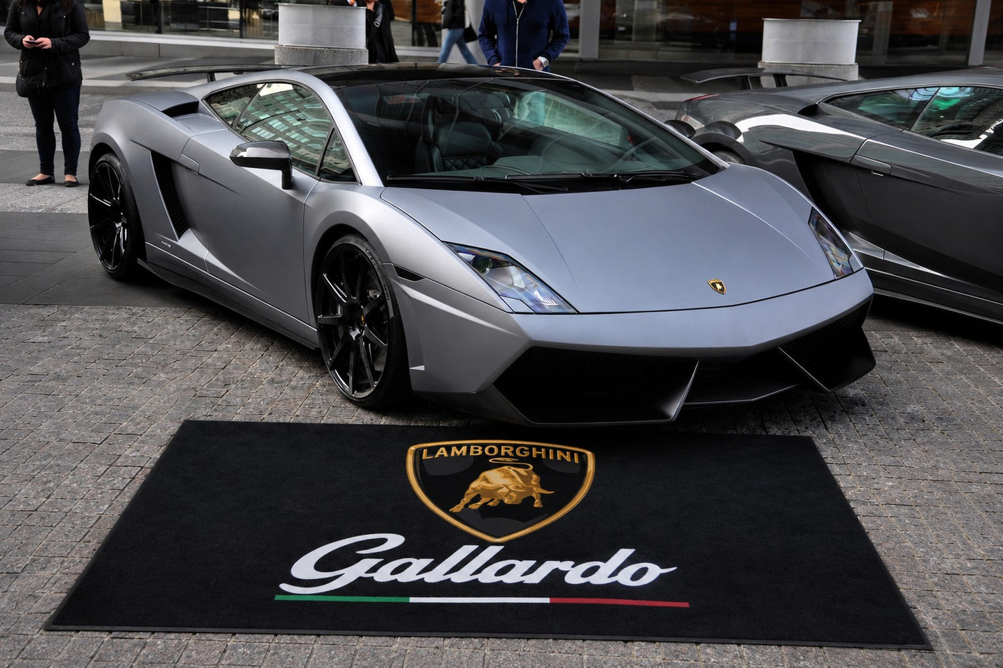 Lamborghini Garage Floor Mat 5x7 FT (60x87 Inches) Premium Showroom Rug & Wall Decor Luxury Racing Style