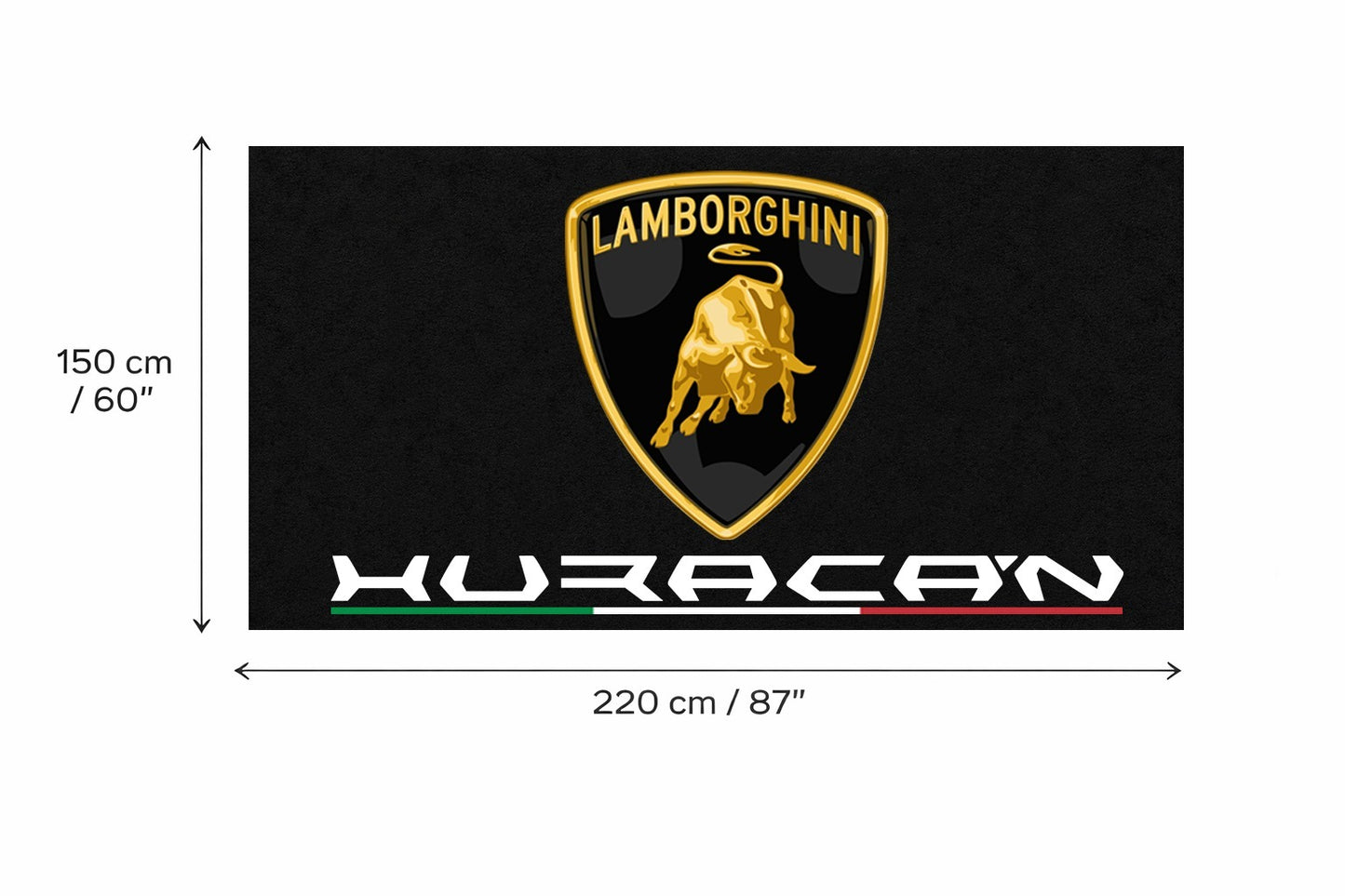 Lamborghini Garage Floor Mat 5x7 FT (60x87 Inches) Premium Showroom Rug & Wall Decor Luxury Racing Style