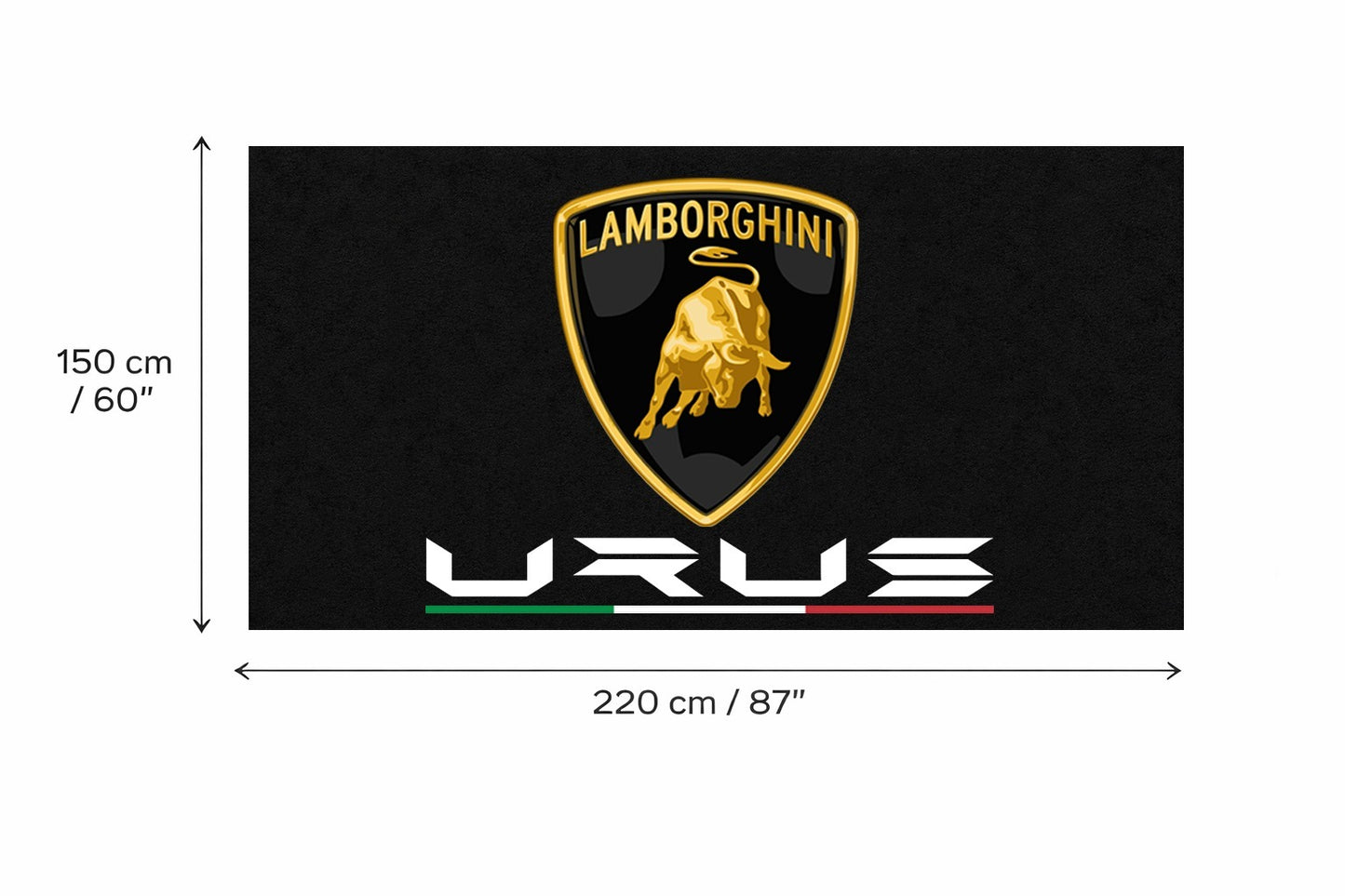 Lamborghini Garage Floor Mat 5x7 FT (60x87 Inches) Premium Showroom Rug & Wall Decor Luxury Racing Style