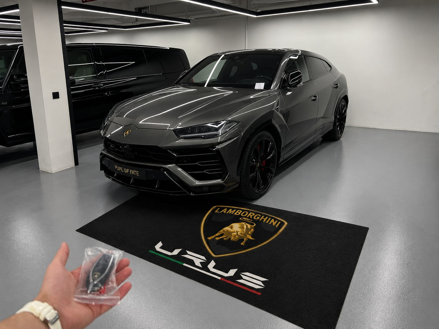 Lamborghini Garage Floor Mat 5x7 FT (60x87 Inches) Premium Showroom Rug & Wall Decor Luxury Racing Style