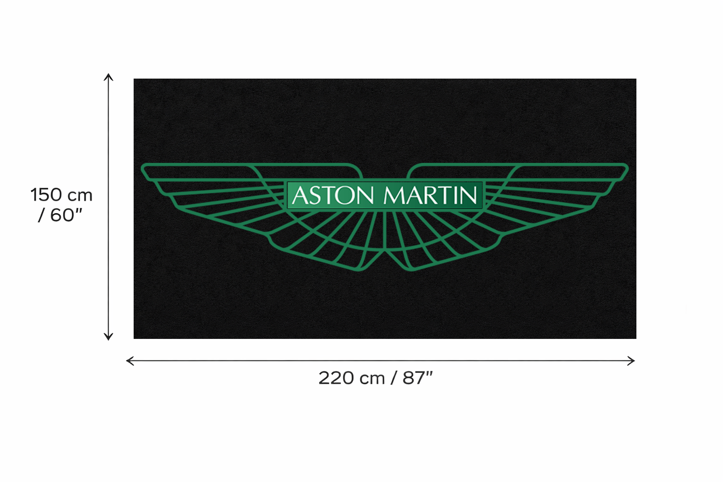 Aston Martin Garage Floor Mat 5x7 FT (60x87 Inches) Premium Showroom Rug & Wall Decor