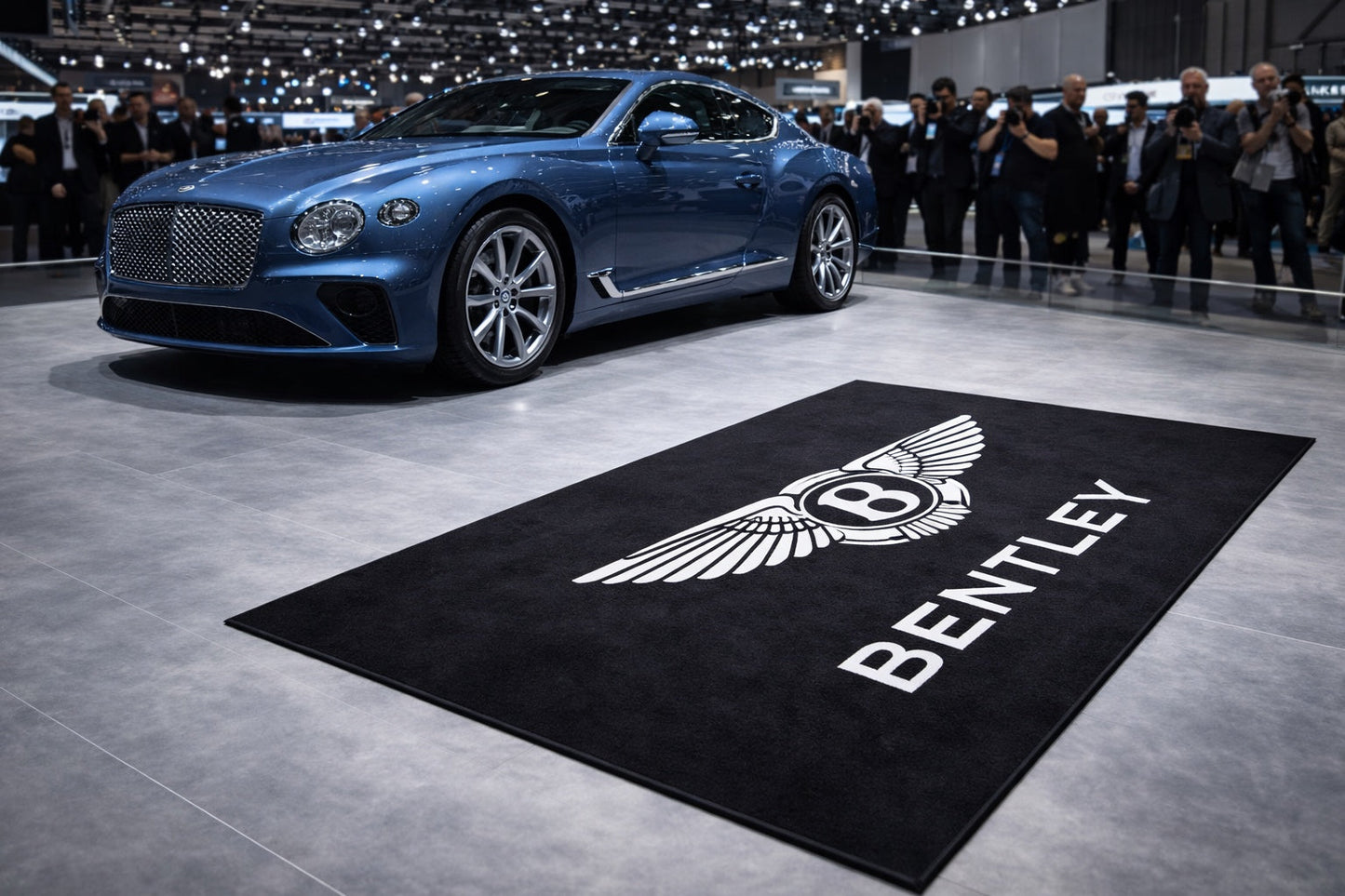Bentley Garage Floor Mat 5x7 FT (60x87 Inches) Premium Showroom Rug & Wall Decor Luxury Racing Style