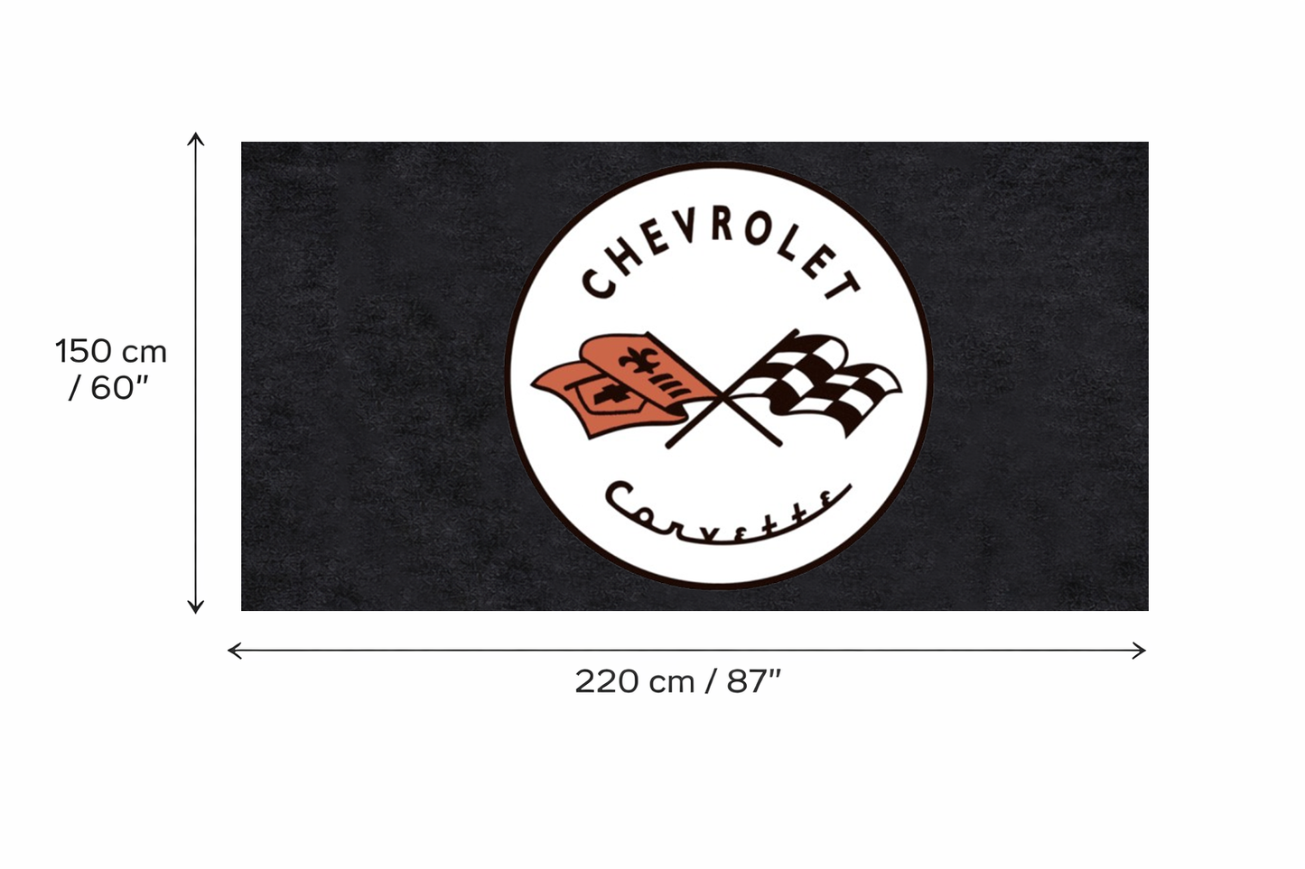 Corvette C2 Rug 60x87 Inches Garage and Home