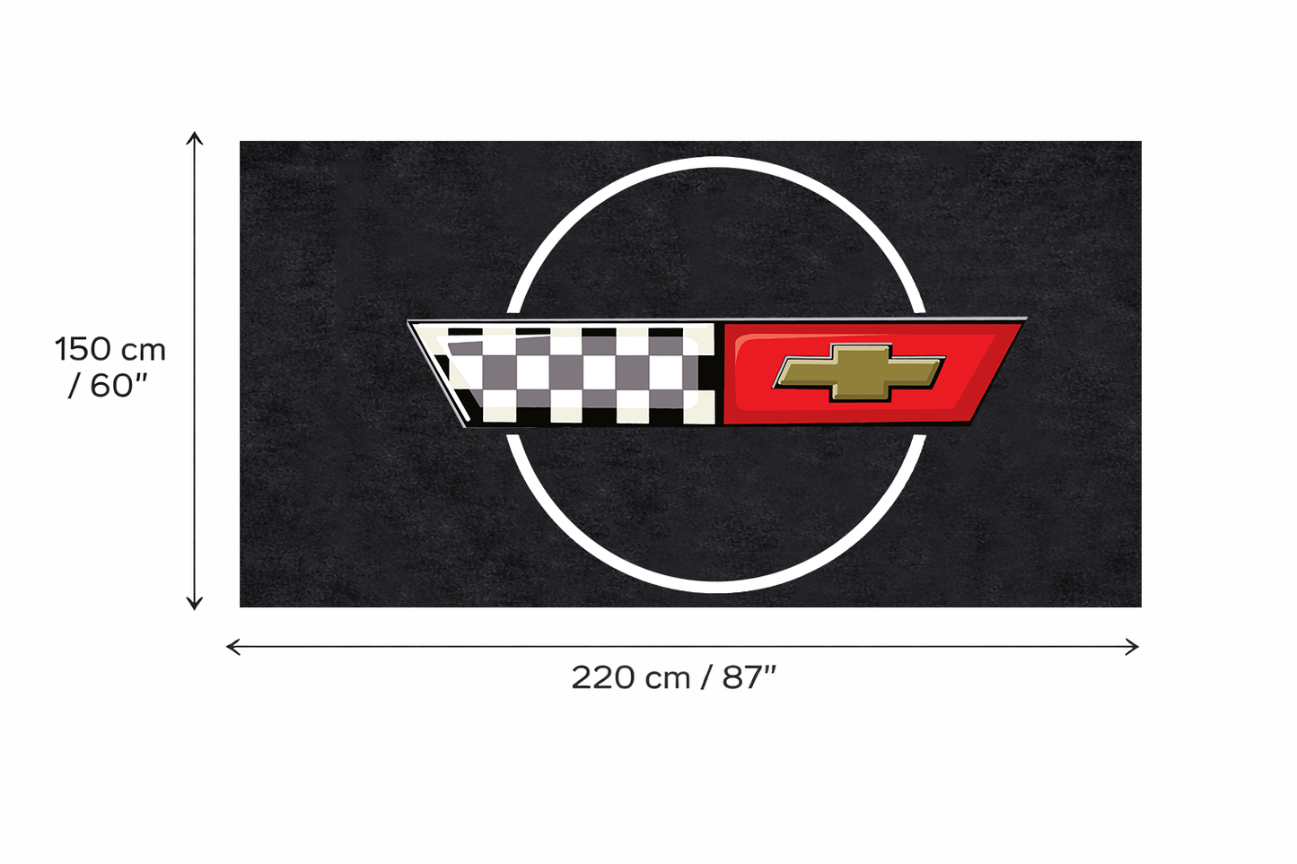 Corvette C4 Rug 60x87 Inches Garage and Home