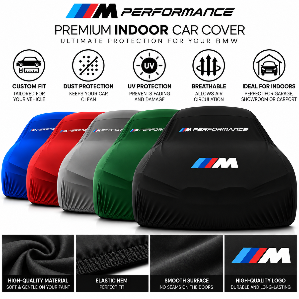 BMW M Performance Indoor Car Cover — Custom Fit, Soft-Lined Protection