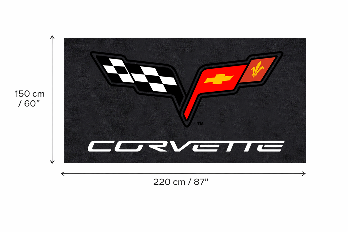 Corvette C6 Rug 60x87 Inches Garage and Home