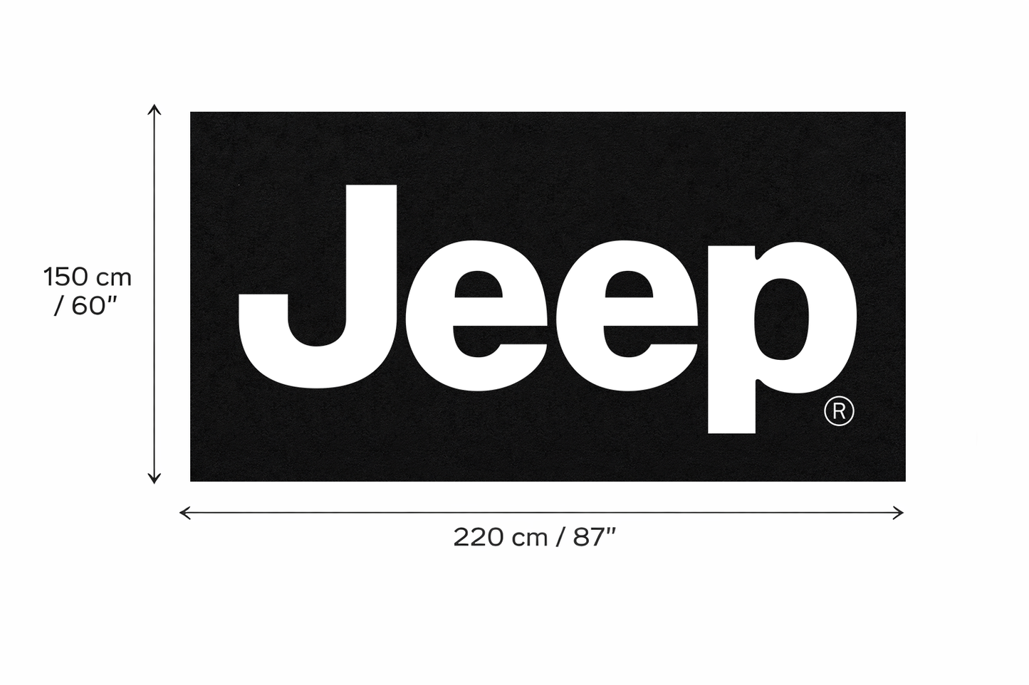 JEEP Garage Floor Mat 5x7 FT (60x87 Inches) Premium Showroom Rug Wall Decor