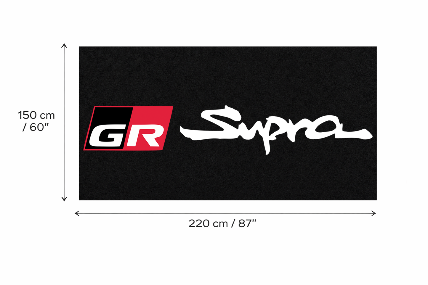 GR Supra Garage Floor Mat 5x7 FT (60x87 Inches) Premium Showroom Rug Wall Decor